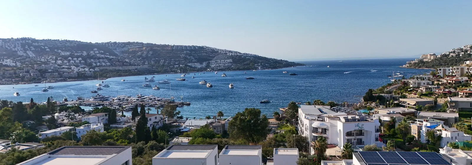 Bodrum's coastline with boats