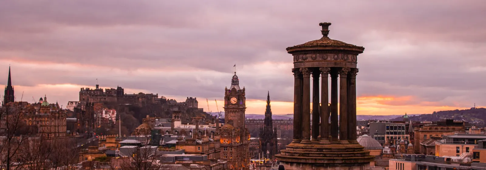 Edinburgh's skyline at sunset from Calton Hill
