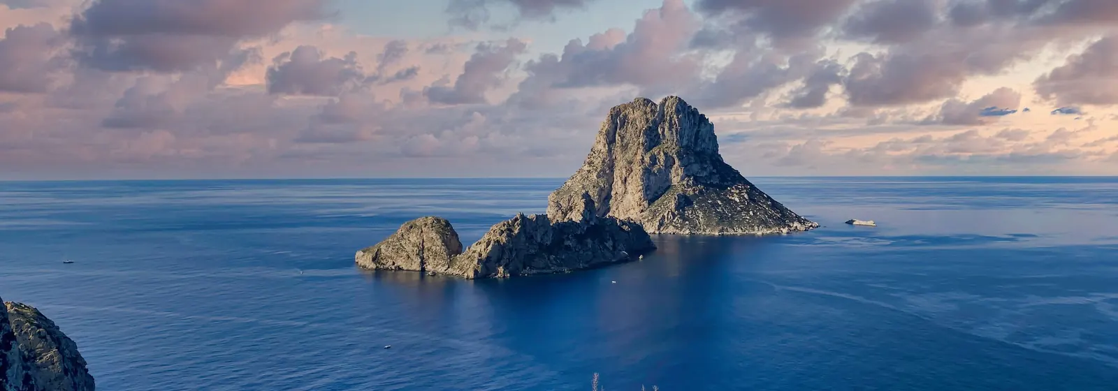 Es Vedrà island at sunset, off the west coast of Ibiza