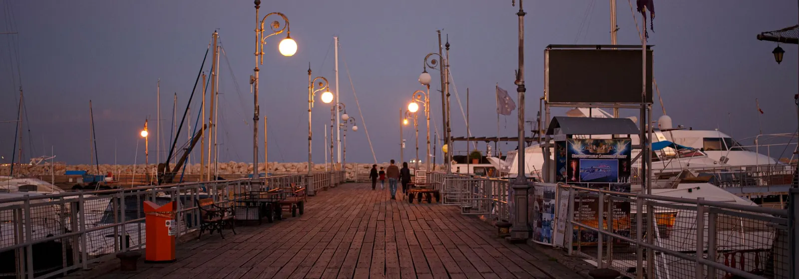 Larnaca pier at sunset