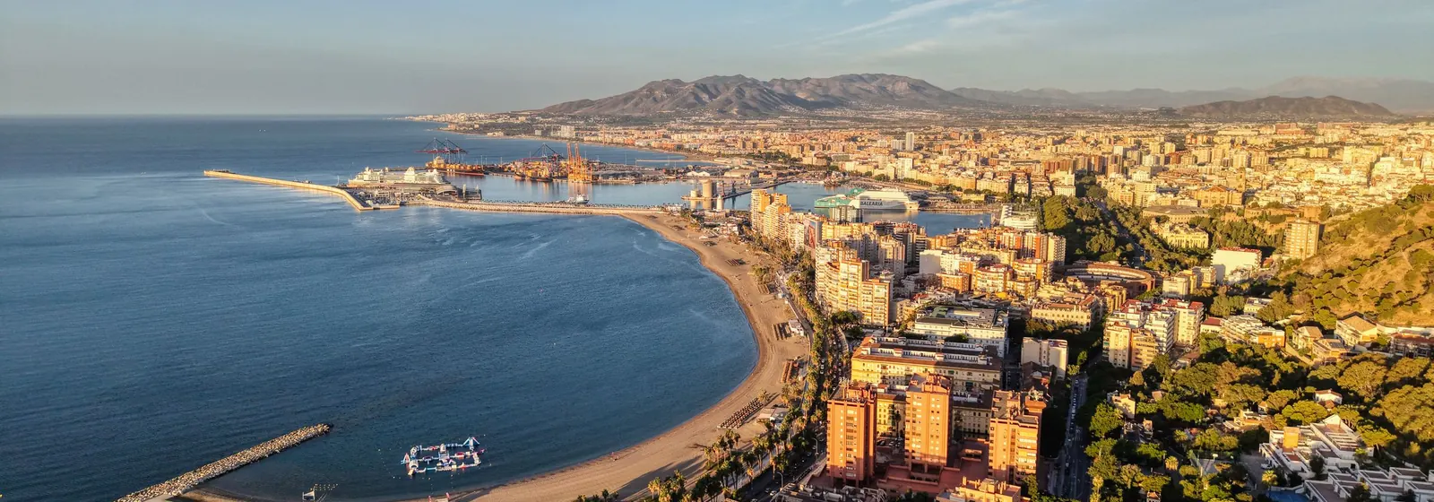 Aerial view of Málaga and its coastline